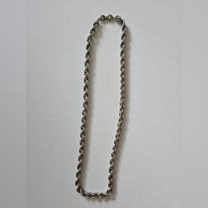 Vintage Monet Silver Tone Spiral Chain Necklace
